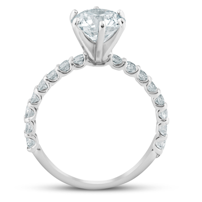 Pompeii3 1 3/4 Ct Round Cut Diamond Engagement Ring 14k White Gold In Silver