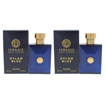 Versace Dylan Blue By For Men - 3.4 oz Edt Spray - Pack Of 2
