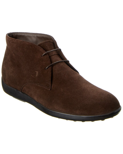 Shop Tod's Suede Chukka Boot In Brown