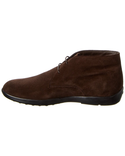 Shop Tod's Suede Chukka Boot In Brown