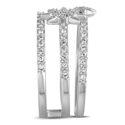 Swarovski Fizzy Rhodium-plated Crystal Ring Set In Silver Tone | ModeSens