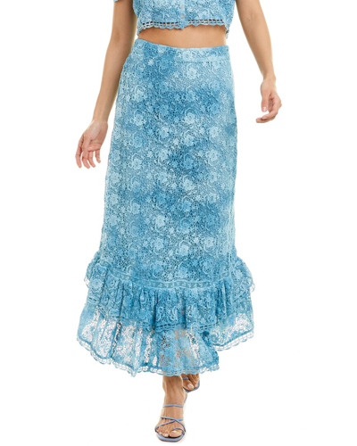 Shop Loveshackfancy Jana Skirt In Blue