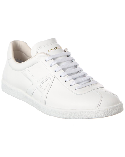 Shop Aquazzura The A Leather Sneaker In White