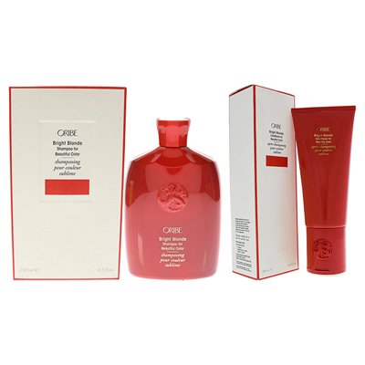 Shop Oribe Bright Blonde Shampoo And Conditioner For Beautiful Color Kit By  For Unisex - 2 Pc Kit 8.5oz S In Pink