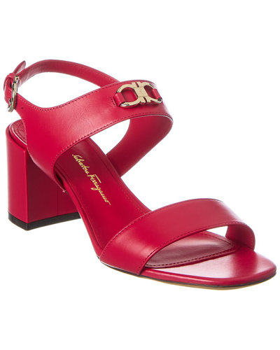 Salvatore Ferragamo Cayla Leather Sandal In Red | ModeSens