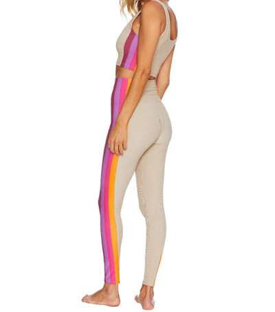 Shop Beach Riot Megan Legging In Taupe Sunset Stripe In Multi