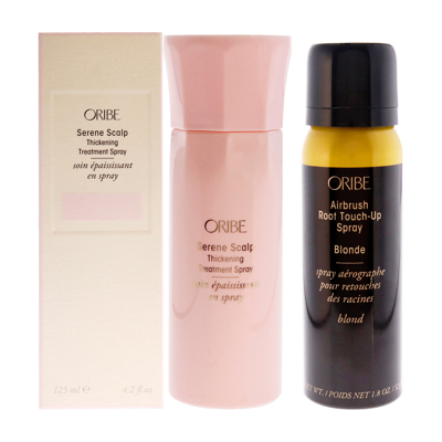 Shop Oribe Serene Scalp Thickening Treatment Spray And Airbrush Root Touch-up Spray - Blonde Kit By  For U In Pink