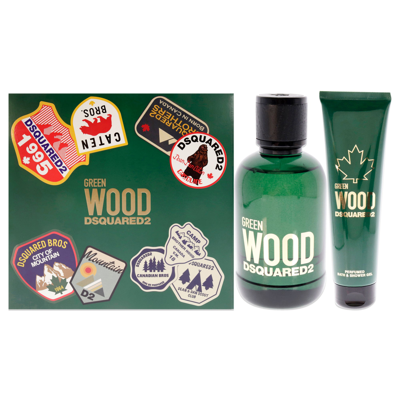 Shop Dsquared2 Green Wood By  For Men - 2 Pc Gift Set 3.4oz Edt Spray, 5.0oz Bath And Shower Gel