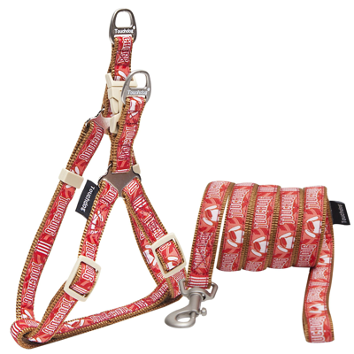 Shop Touchdog 'funny Bone' Tough Stitched Dog Harness And Leash In Red