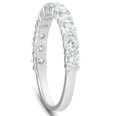 Pompeii3 1ct Diamond Weedding Ring Set 14k White Gold Stackable Engagement Bands In Silver