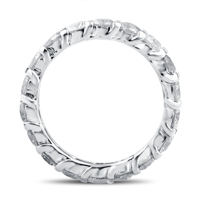 Pompeii3 3ct Diamond Eternity Wedding Ring Lab Grown Diamonds 14k White Gold In Silver