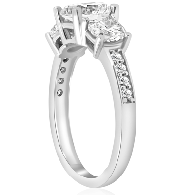 Pompeii3 1ct Diamond Three Stone Ring 14k White Gold In White