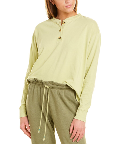 Donni. Henley V-neck Sweater In Green