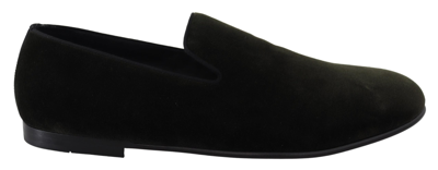 Shop Dolce & Gabbana Velvet Slip On Mens Loafers Men's Shoes In Black