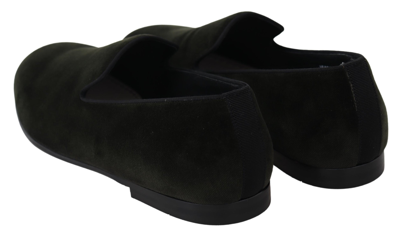 Shop Dolce & Gabbana Velvet Slip On Mens Loafers Men's Shoes In Black