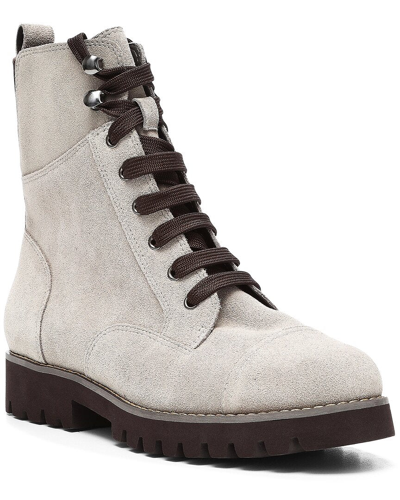 Shop Donald Pliner Ease Combat Boot Leather & Suede Bootie In White