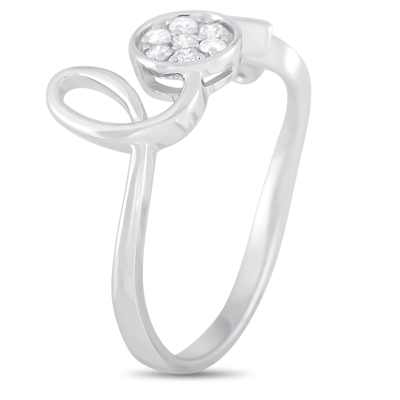 Non Branded Lb Exclusive 14k White Gold 0.10 Ct Diamond Love Ring