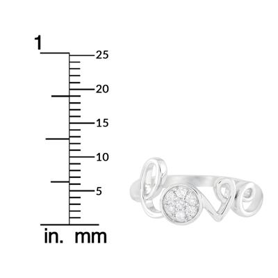 Non Branded Lb Exclusive 14k White Gold 0.10 Ct Diamond Love Ring