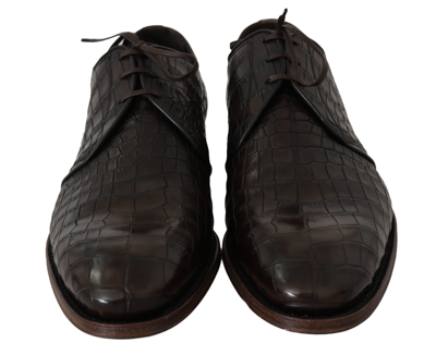 Shop Dolce & Gabbana Patterned Leather Dress Derby Men's Shoes In Black