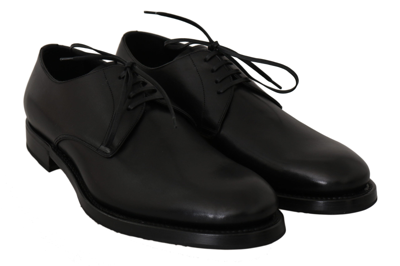 Shop Dolce & Gabbana Leather Derby Formal Dress Men's Shoes In Black