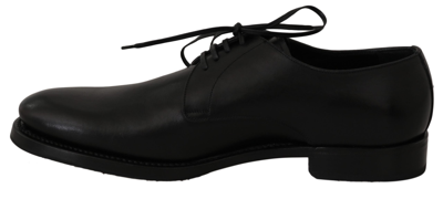 Shop Dolce & Gabbana Leather Derby Formal Dress Men's Shoes In Black
