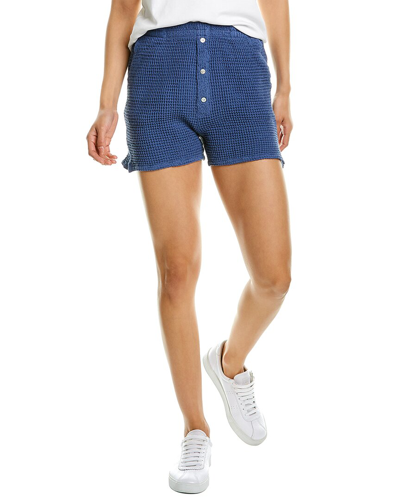 Shop Donni . Waffle Henley Short In Blue