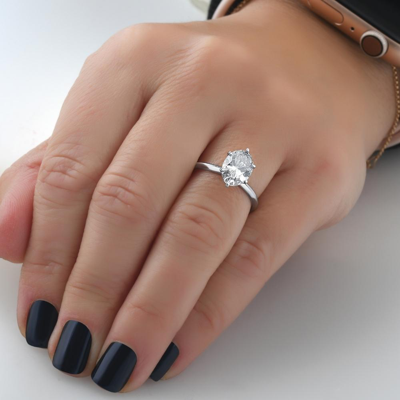 Pompeii3 Certified Platinum 1 Ct Oval Cut Natural Diamond Solitaire Engagement Ring G/si1 In Silver