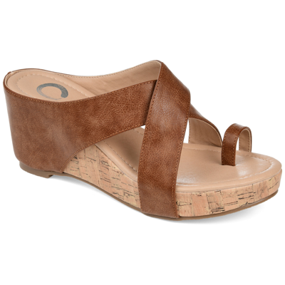 Shop Journee Collection Collection Women's Tru Comfort Foam Rayna Wedge Sandal In Brown
