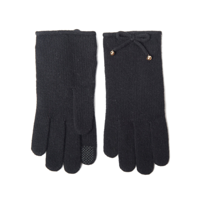Shop Portolano Tech Gloves With Bow In Black