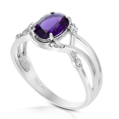 Shop Vir Jewels 0.80 Cttw Purple Amethyst Ring .925 Sterling Silver With Rhodium Oval 8x6 Mm