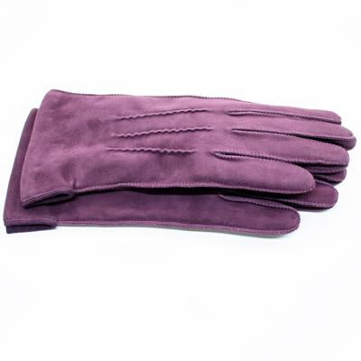 Portolano Suede Gloves In Purple