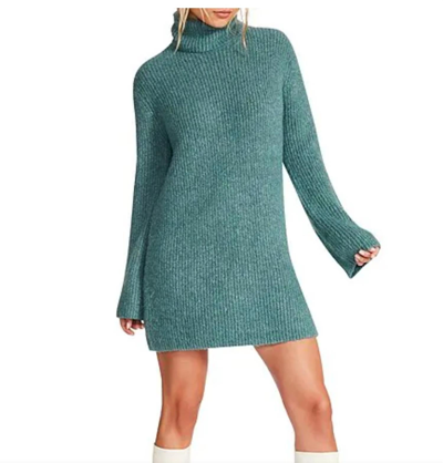 Shop Steve Madden Abbie Sweater Dress In Foliage Green In Grey