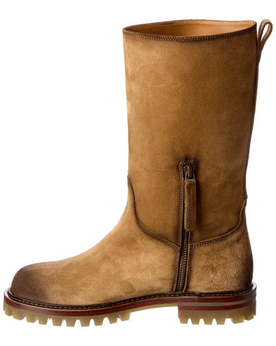 Shop Antonio Maurizi Tall Tube Suede Boot In Brown