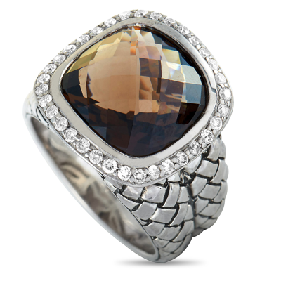 Shop Scott Kay Sterling Silver Diamond And Quartz Dome Ring