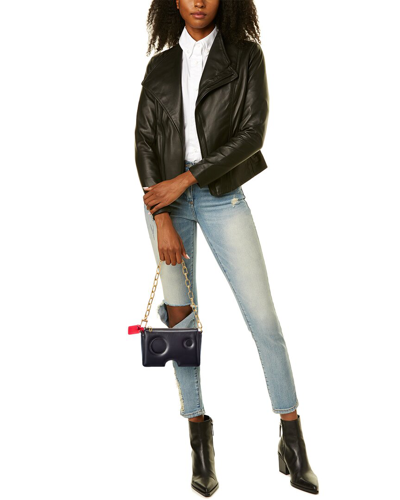 Shop Off-white Burrow 20 Leather Shoulder Bag In Blue