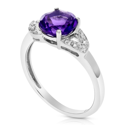 Shop Vir Jewels 1.20 Cttw Purple Amethyst Ring .925 Sterling Silver Rhodium Round Beads 7 Mm