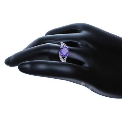 Shop Vir Jewels 1.20 Cttw Purple Amethyst Ring .925 Sterling Silver Rhodium Round Beads 7 Mm