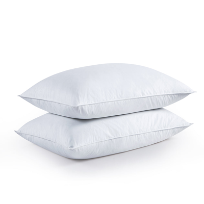 Shop Puredown Peace Nest Set Of 2 Feather Down Bed Pillows W/ 100% Cotton Cover In White