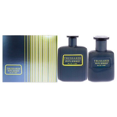 Shop Trussardi Riflesso Blue Vibe By  For Men - 2 Pc Gift Set 3.4 oz Edt Spray, 1oz Edt Spray In Multi