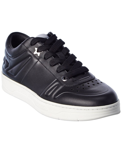 Shop Jimmy Choo Hawaii/m Leather Sneaker In Black