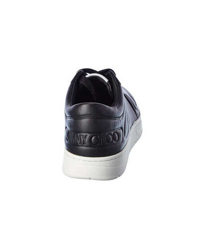 Shop Jimmy Choo Hawaii/m Leather Sneaker In Black