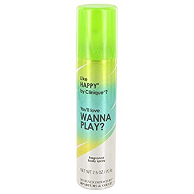 Shop Parfums De Coeur 531934 2.5 oz Designer Imposters Wanna Play Body Spray For Women In Green