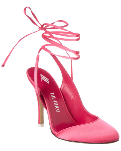 Shop Attico Carrie Satin Pump In Pink