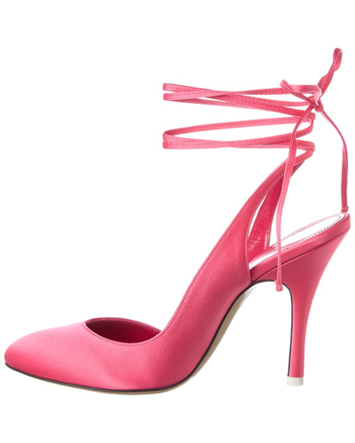 Shop Attico Carrie Satin Pump In Pink