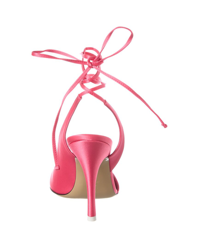 Shop Attico Carrie Satin Pump In Pink