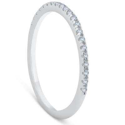 Pompeii3 1/5ct Pave Diamond Wedding Ring 10k White Gold In Silver