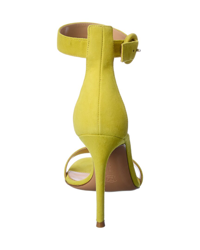 Shop Gianvito Rossi Portofino 105 Suede Sandal In Yellow