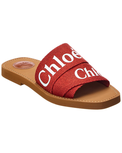 Shop Chloé Chloe Woody Sandal In Red