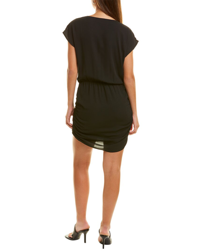 Shop Krisa Surplice Mini Dress In Black