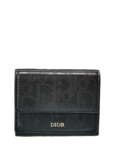 Dior Black Leather Compact Wallet (authentic ) | ModeSens